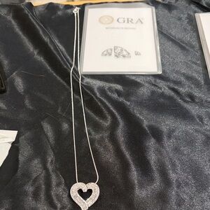 Moissanite Heart Pendant Necklace with .925 chain